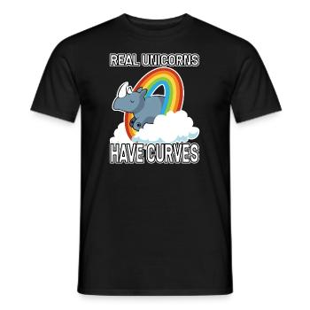 Les vraies licornes ont des courbes - T-shirt homme - noir - Devant - AI Model Male 178 light (178cm)