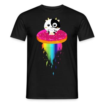 Horni soulève ab_Donutraumschiff - T-shirt homme - noir - Devant - AI Model Male 178 light (178cm)