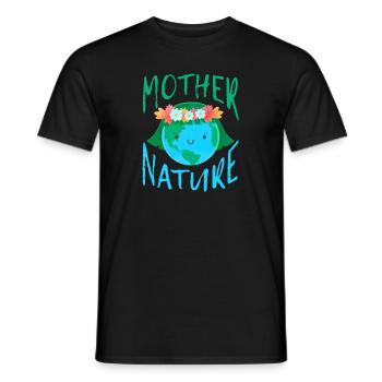 Mother Nature Earth Gift Environmental Protection - Men's T-Shirt - black - Front - AI Model Male 178 light (178cm)