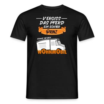Forget the horse Prince comes with camper - Men's T-Shirt - black - Front - AI Model Male 178 light (178cm)