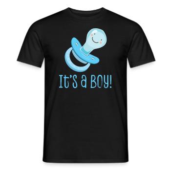 Es ist ein Junge! Babyparty-Geschlecht offenbaren Partei-lustige Geschenk-Idee - Männer T-Shirt - Schwarz - Vorne - AI Model Male 178 light (178cm)