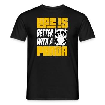 Panda Baby Geschenk Süßes Bärchen zum knuddeln - Männer T-Shirt - Schwarz - Vorne - AI Model Male 178 light (178cm)
