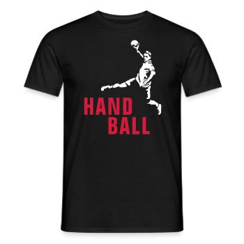handball_122012_b_2c - T-shirt homme - noir - Devant - AI Model Male 178 light (178cm)