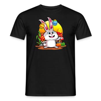 Osterhase | Frohe Ostern Bunte Eier Jonglieren - Männer T-Shirt - Schwarz - Vorne - AI Model Male 178 light (178cm)