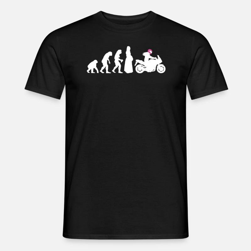 Motorrad Evolution Damen Motorräder Biker Geschenk - Männer T-Shirt - Schwarz