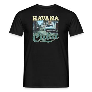 Havana Cuba Graffiti Street Art Love Habana - Men's T-Shirt - black - Front - AI Model Male 178 light (178cm)