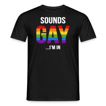 GAY Pride Homo Gay rainbow funny gift - Men's T-Shirt - black - Front - AI Model Male 178 light (178cm)