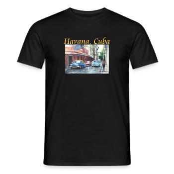 La Havane Cuba Floridita Art - T-shirt homme - noir - Devant - AI Model Male 178 light (178cm)