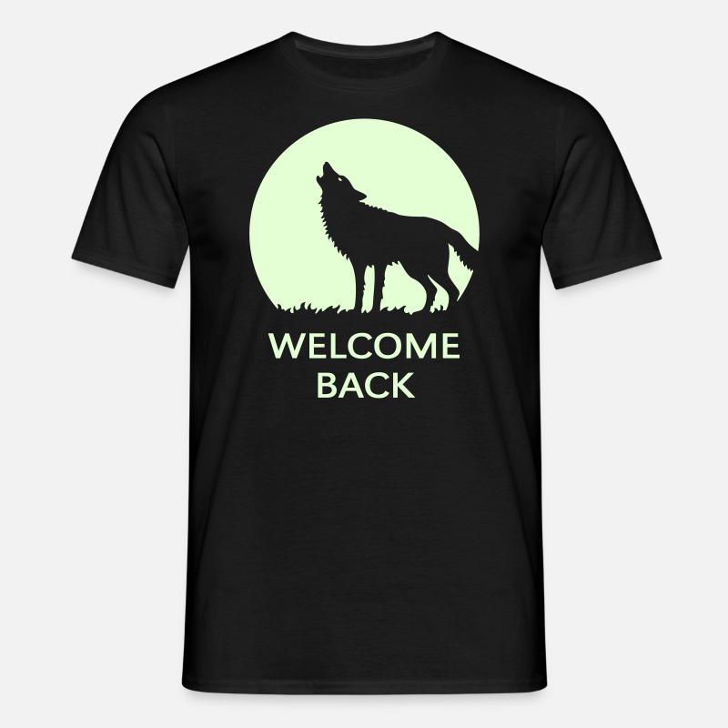 Welcome Back (Wolf / 1C) - Männer T-Shirt - Schwarz