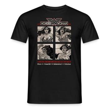 DC Comics Originals Wonder Woman Poses - Men's T-Shirt - black - Front - AI Model Male 178 light (178cm)