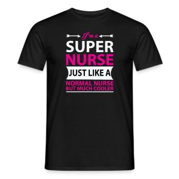 Krankenschwester Nurse Engel Spruch - Männer T-Shirt - Schwarz - Vorne - AI Model Male 178 light (178cm)