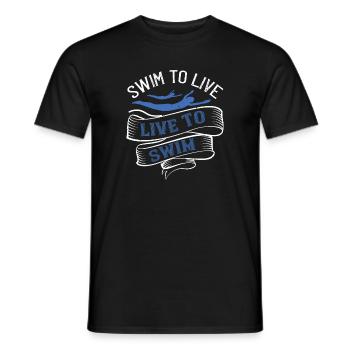 Swimming water saying swimmer - Men's T-Shirt - black - Front - AI Model Male 178 light (178cm)