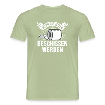Wenn Die Zeiten Beschissen Werden Klopapier Rolle - Männer T-Shirt - Sage - Vorne - AI Model Male 178 light (178cm)