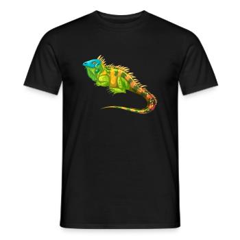 Iguana reptile lovers - Men's T-Shirt - black - Front - AI Model Male 178 light (178cm)
