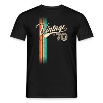 Vintage 1970's 50th Birthday Gift Bike Motorbike - Men's T-Shirt - black - Front - AI Model Male 178 light (178cm)