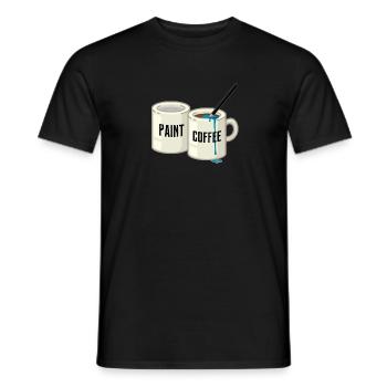 Kaffeefarbe - Männer T-Shirt - Schwarz - Vorne - AI Model Male 178 light (178cm)