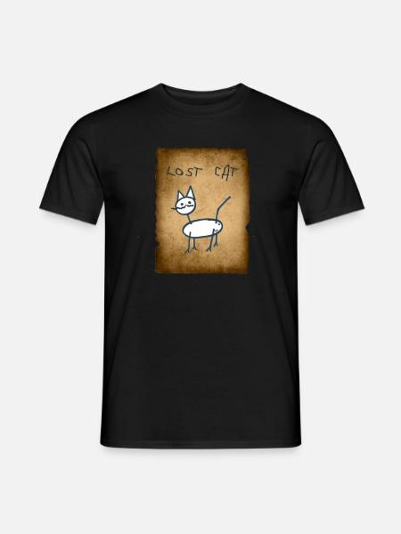 Lost Cat - Männer T-Shirt - Schwarz