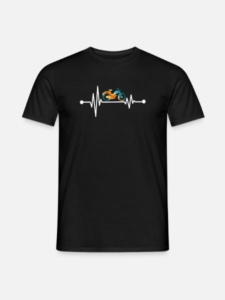 Mofa Moped Herzschlag - Men's T-Shirt - black