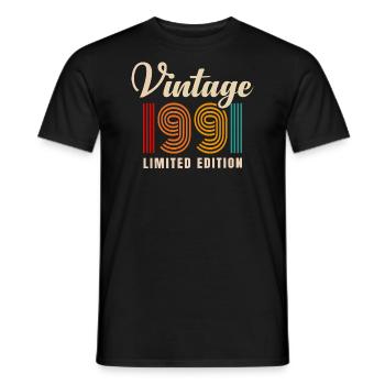 MILLÉSIME 1991. 30e anniversaire - T-shirt homme - noir - Devant - AI Model Male 178 light (178cm)