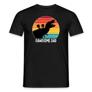 Rawrsome Dad funny dinosaur - Father's Day B01 - Men's T-Shirt - black - Front - AI Model Male 178 light (178cm)