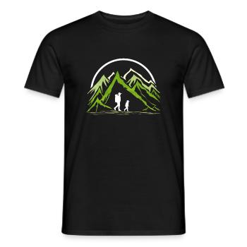 Randonner dans les Montagnes - Père Et Fils - T-shirt homme - noir - Devant - AI Model Male 178 light (178cm)