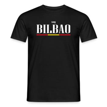 Soy Bilbao City Spain Flag - Men's T-Shirt - black - Front - AI Model Male 178 light (178cm)