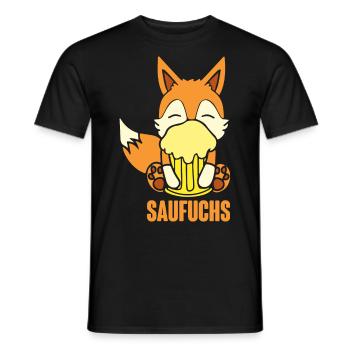 Fuchs Saufuchs Biertrinker Saufen Bier - Männer T-Shirt - Schwarz - Vorne - AI Model Male 178 light (178cm)
