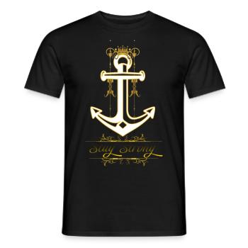 Anker Stay Strong - Männer T-Shirt - Schwarz - Vorne - AI Model Male 178 light (178cm)