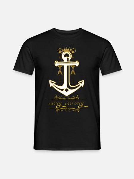 Anker Stay Strong - Männer T-Shirt - Schwarz
