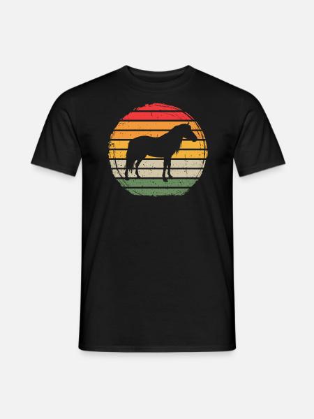 Pferd Vintage - Männer T-Shirt - Schwarz