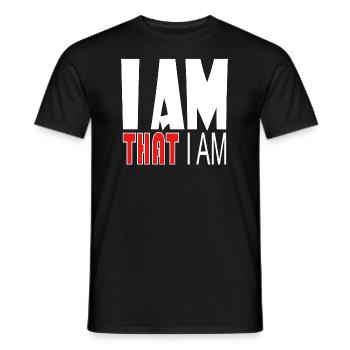 I AM THAT I AM - Men's T-Shirt - black - Front - AI Model Male 178 light (178cm)