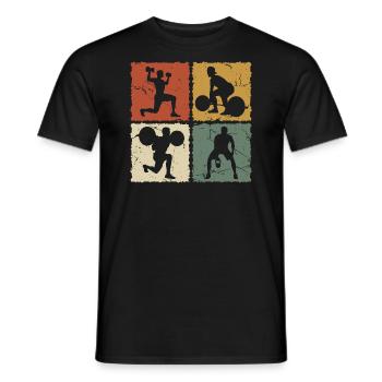 Fitness Vintage - Men's T-Shirt - black - Front - AI Model Male 178 light (178cm)