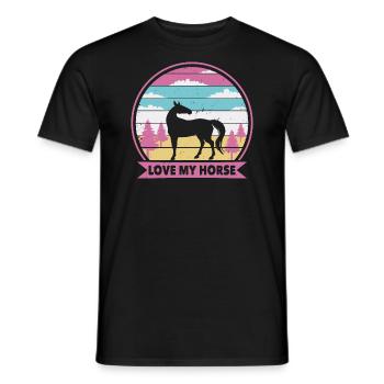 I love my horse - Men's T-Shirt - black - Front - AI Model Male 178 light (178cm)