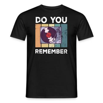 Lecteur de disques rétro vintage vinyle - T-shirt homme - noir - Devant - AI Model Male 178 light (178cm)