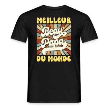 Meilleur Beau Papa Du Monde Pour Beau Père - T-shirt homme - noir - Devant - AI Model Male 178 light (178cm)