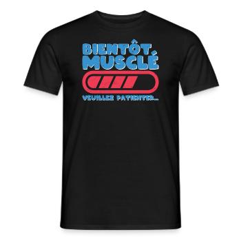 Bientôt Musclé Muscles en Attente Muscles en Cours - T-shirt homme - noir - Devant - AI Model Male 178 light (178cm)