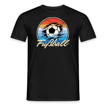 Fußball Vintage Retro Style Geburtstags Geschenk - Männer T-Shirt - Schwarz - Vorne - AI Model Male 178 light (178cm)