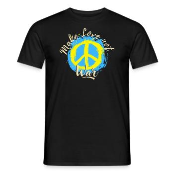 Paix Liebe Frieden faire l’amour pas la guerre Ukraine - T-shirt homme - noir - Devant - AI Model Male 178 light (178cm)