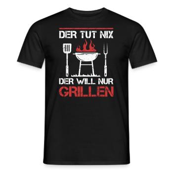Griller BBQ Grill Grillmeister Grillen Grillparty - Männer T-Shirt - Schwarz - Vorne - AI Model Male 178 light (178cm)