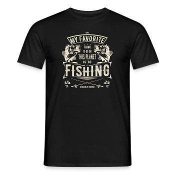 My Favorite thing to do is fishing gift fishing - Men's T-Shirt - black - Front - AI Model Male 178 light (178cm)
