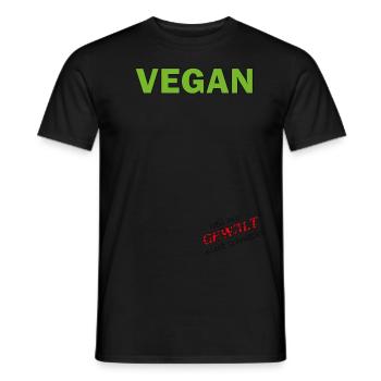Vegan - weil mir Gewalt nicht schmeckt - Männer T-Shirt - Schwarz - Vorne - AI Model Male 178 light (178cm)