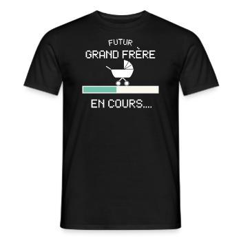 Futur Grand Frère Bientôt Frère Naissance Bèbè - Men's T-Shirt - black - Front - AI Model Male 178 light (178cm)