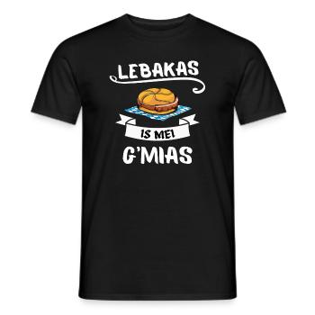 LEBAKAS T-SHIRT BAYERN LEBERKÄSSEMMEL LEWAKÄS - Männer T-Shirt - Schwarz - Vorne - AI Model Male 178 light (178cm)