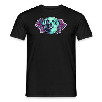Golden Retriever's Head - In Graffiti #4 - Men's T-Shirt - black - Front - AI Model Male 178 light (178cm)