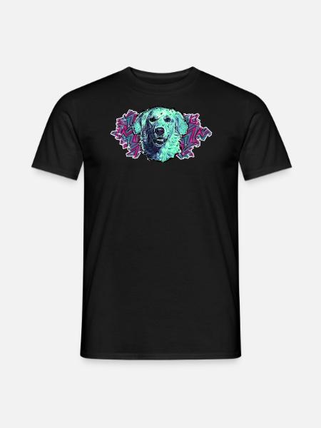 Golden Retriever's Head - In Graffiti #4 - Männer T-Shirt - Schwarz