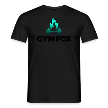 GYM FOX - Motivating Gym and Fitness Designs - Men's T-Shirt - black - Front - AI Model Male 178 light (178cm)