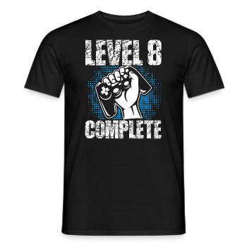 Level 8 Complete Geburtstagsgeschenk 8 Jahre Gamer - Männer T-Shirt - Schwarz - Vorne - AI Model Male 178 light (178cm)