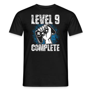 Niveau 9 Cadeau d’anniversaire complet 9 ans Joueur - T-shirt homme - noir - Devant - AI Model Male 178 light (178cm)