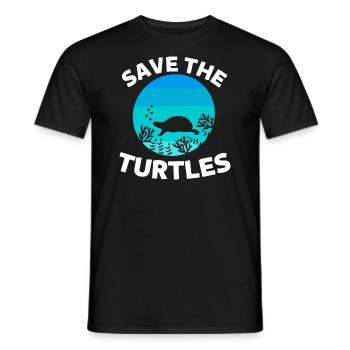 Meeresschildkröte Ozean Tier Rette die Schildkröte - Männer T-Shirt - Schwarz - Vorne - AI Model Male 178 light (178cm)
