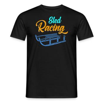 Sled Racing Retro Sledding Designs Present Gift - Männer T-Shirt - Schwarz - Vorne - AI Model Male 178 light (178cm)